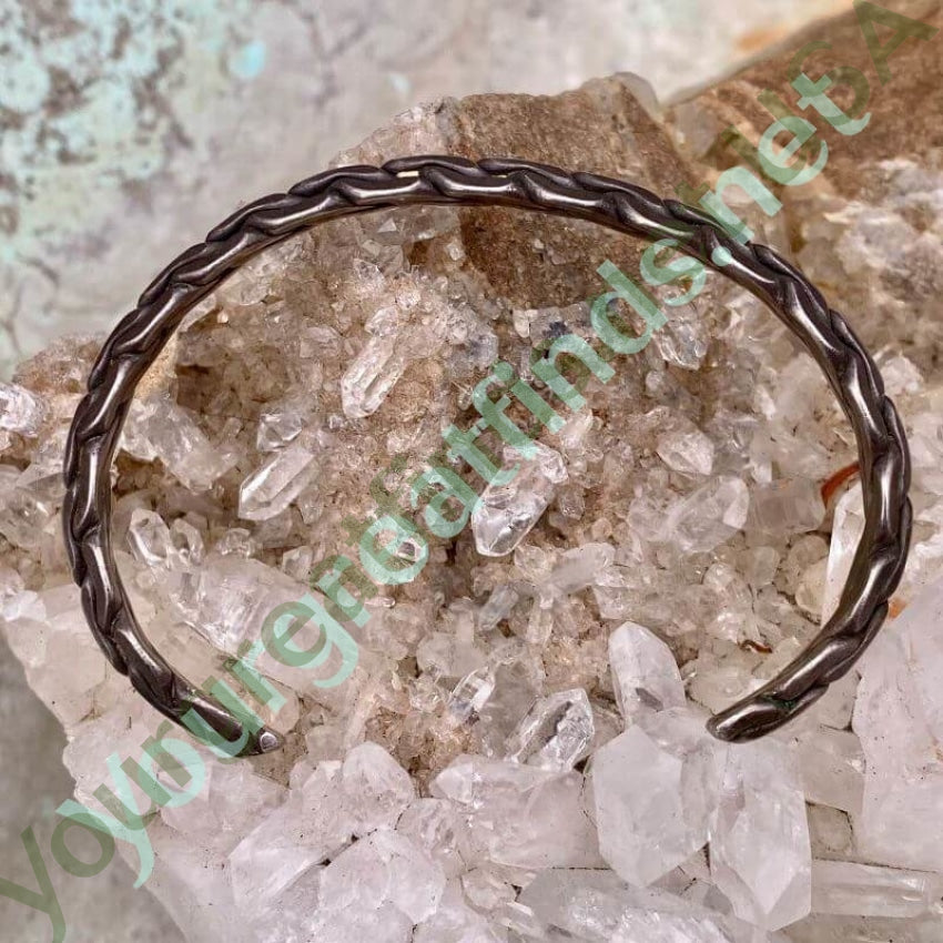 Vintage Hand Woven Sterling Silver Cuff Bracelet Yourgreatfinds