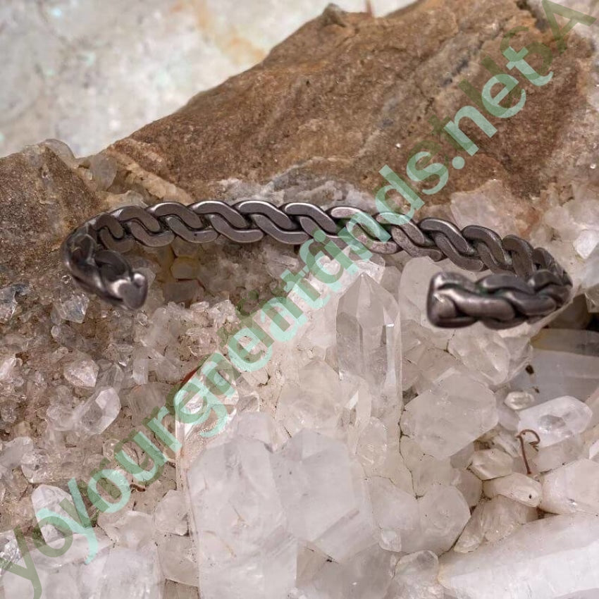 Vintage Hand Woven Sterling Silver Cuff Bracelet Yourgreatfinds