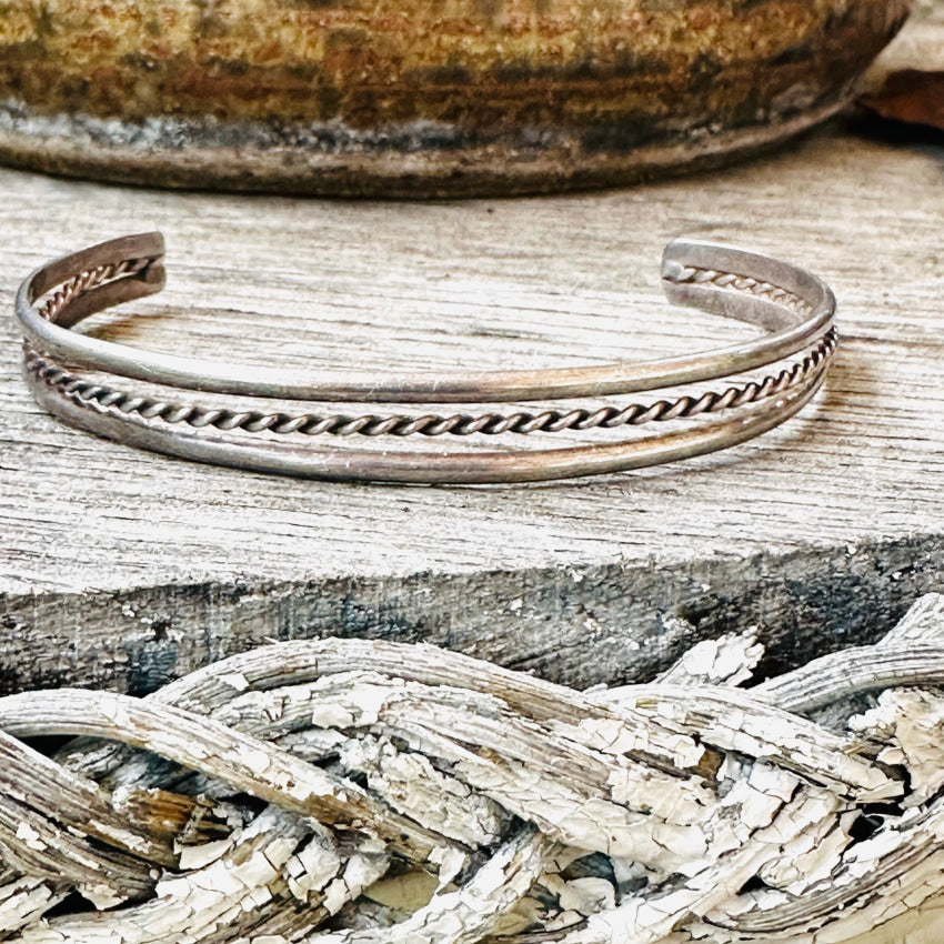 Vintage Handmade Sterling Silver Twisted Wire Cuff Bracelet ...