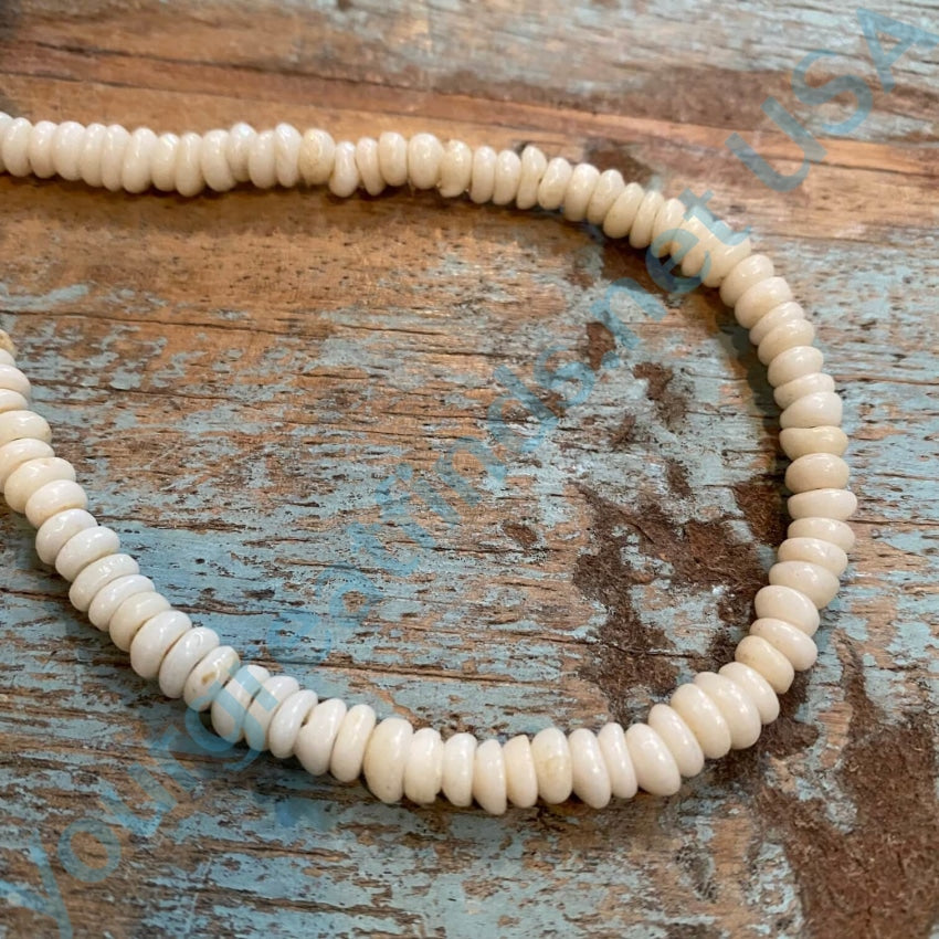 Graduated Puka Shell Necklace with Carved Bone Pendant Vintage 1970s 80s  Barrel Screw Clasp – Schooner Chandlery