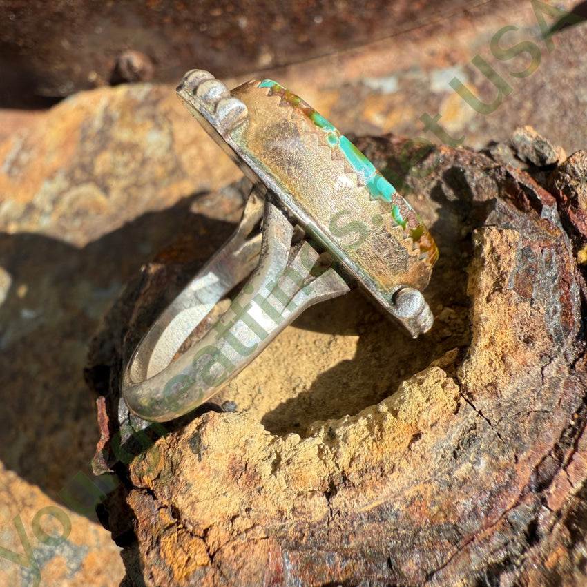 Vintage High Grade Pilot Mountain Turquoise Ring Navajo 925 Sterling Silver ring