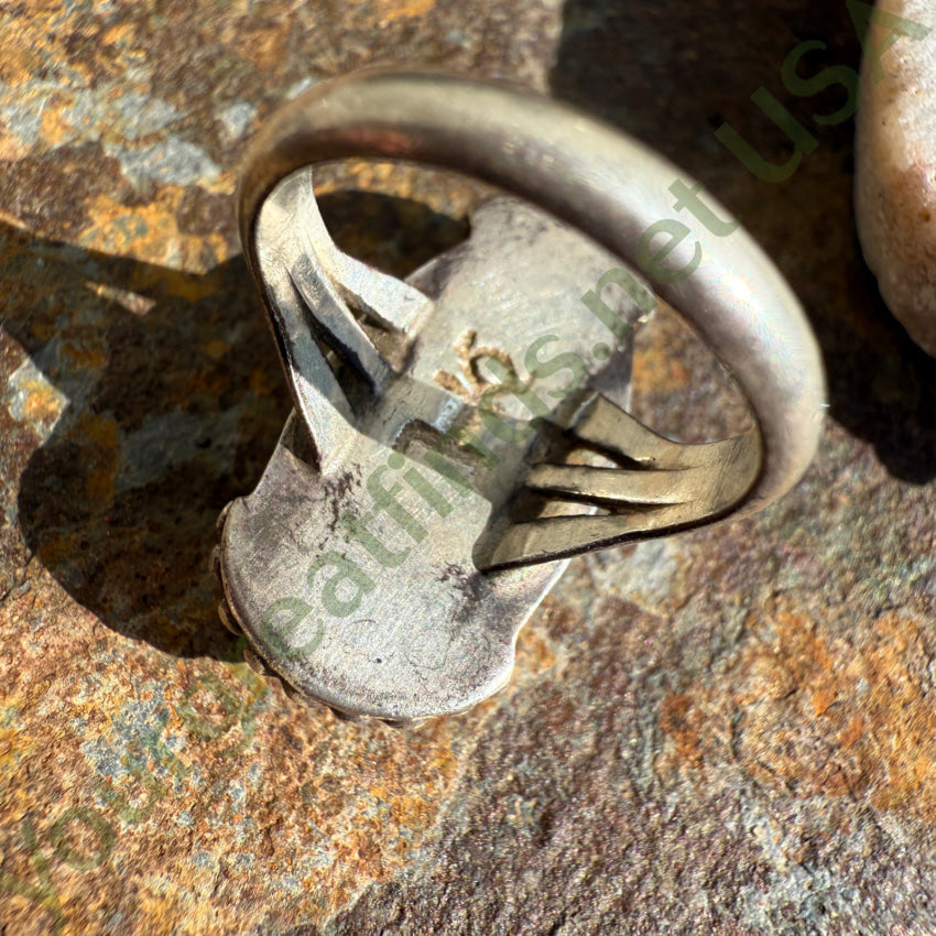 Vintage High Grade Pilot Mountain Turquoise Ring Navajo 925 Sterling Silver ring