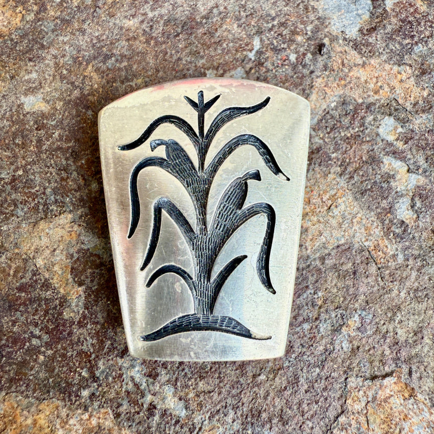 Vintage Hopi Sterling Silver Corn Plant Bolo Handkerchief Slide bolo handkerchief slide