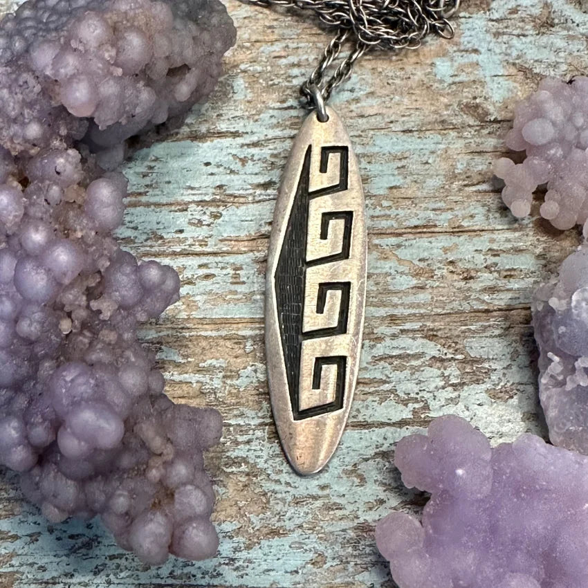 Vintage Hopi Sterling Silver Pendant Chain Necklace
