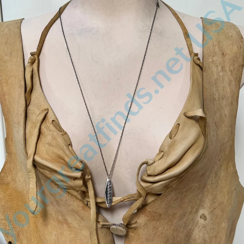 Vintage Hopi Sterling Silver Pendant Chain Necklace