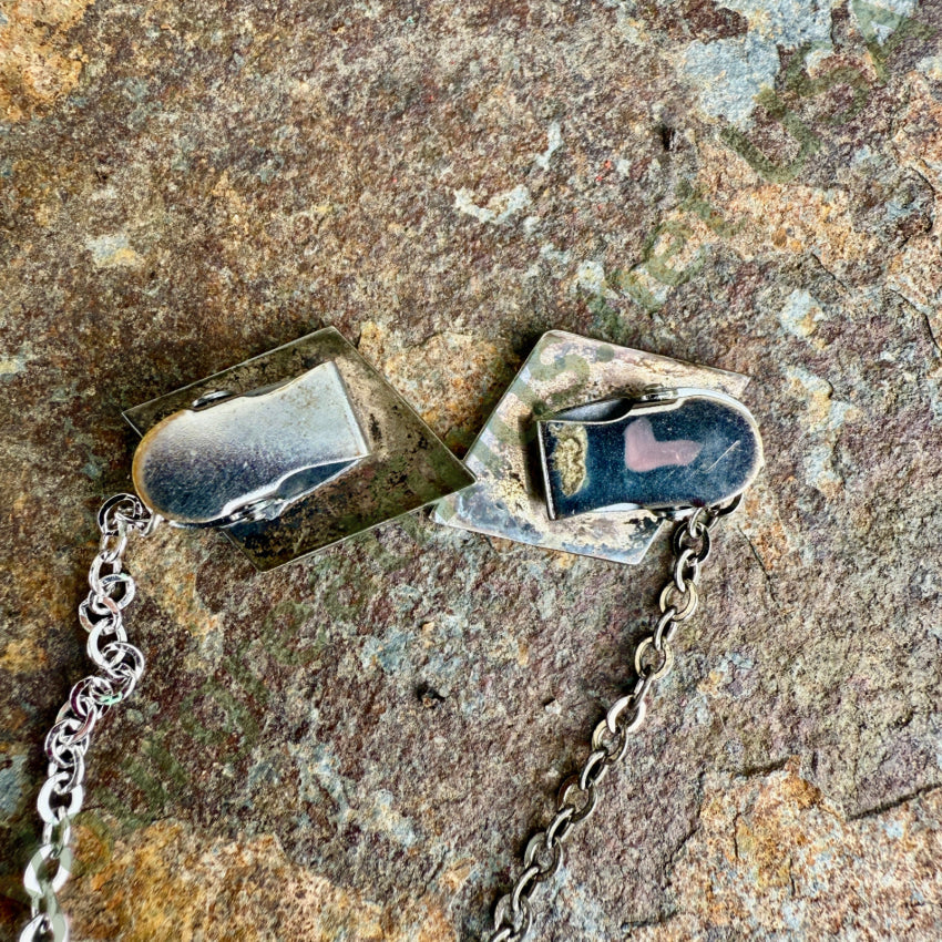 Vintage Hopi Sterling Silver Roadrunner Dual Sweater Clips sweater clips