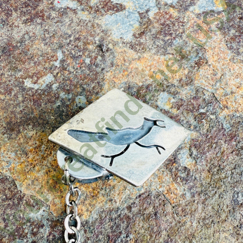 Vintage Hopi Sterling Silver Roadrunner Dual Sweater Clips sweater clips