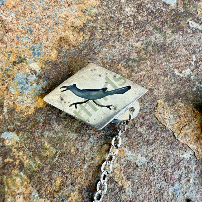 Vintage Hopi Sterling Silver Roadrunner Dual Sweater Clips sweater clips