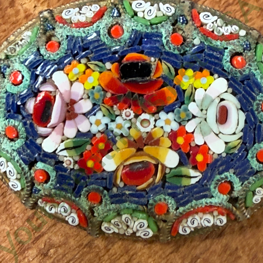 Vintage Italian Millifiore Micro Mosaic Brooch