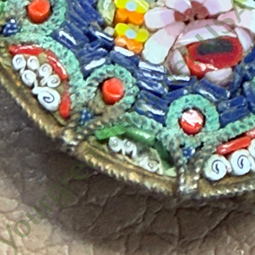 Vintage Italian Millifiore Micro Mosaic Brooch