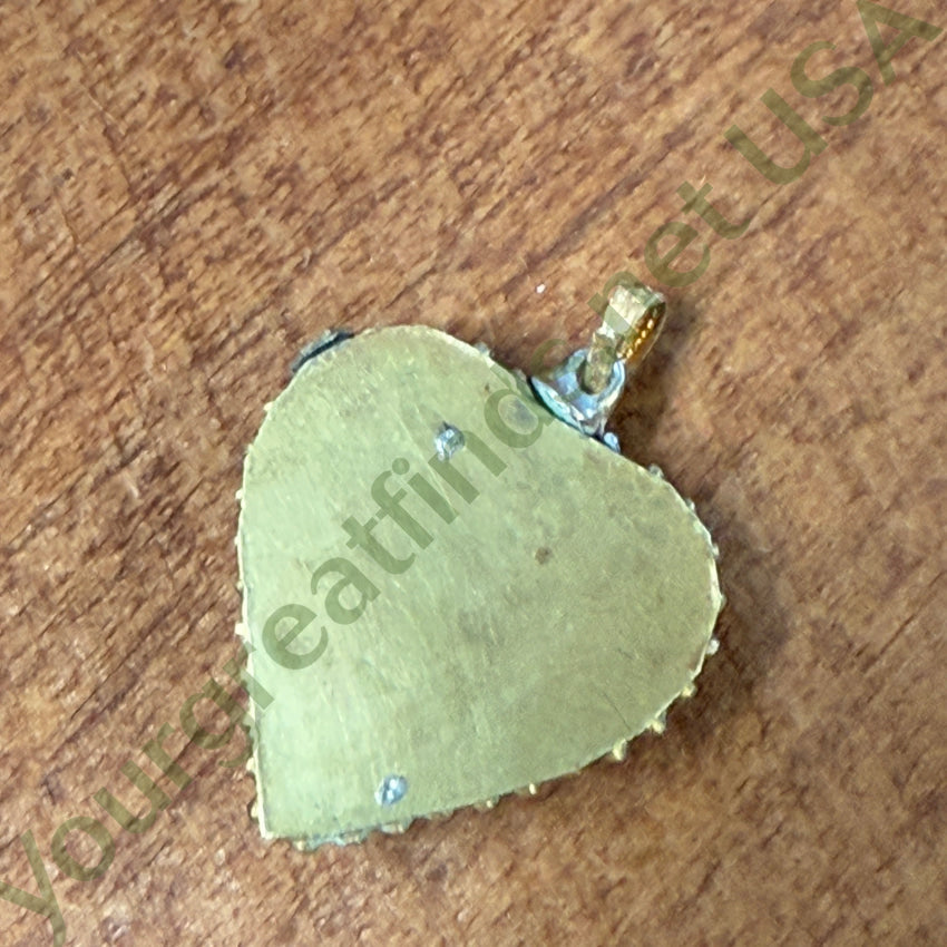 Vintage Italian Millifiore Micro Mosaic Heart Pendant