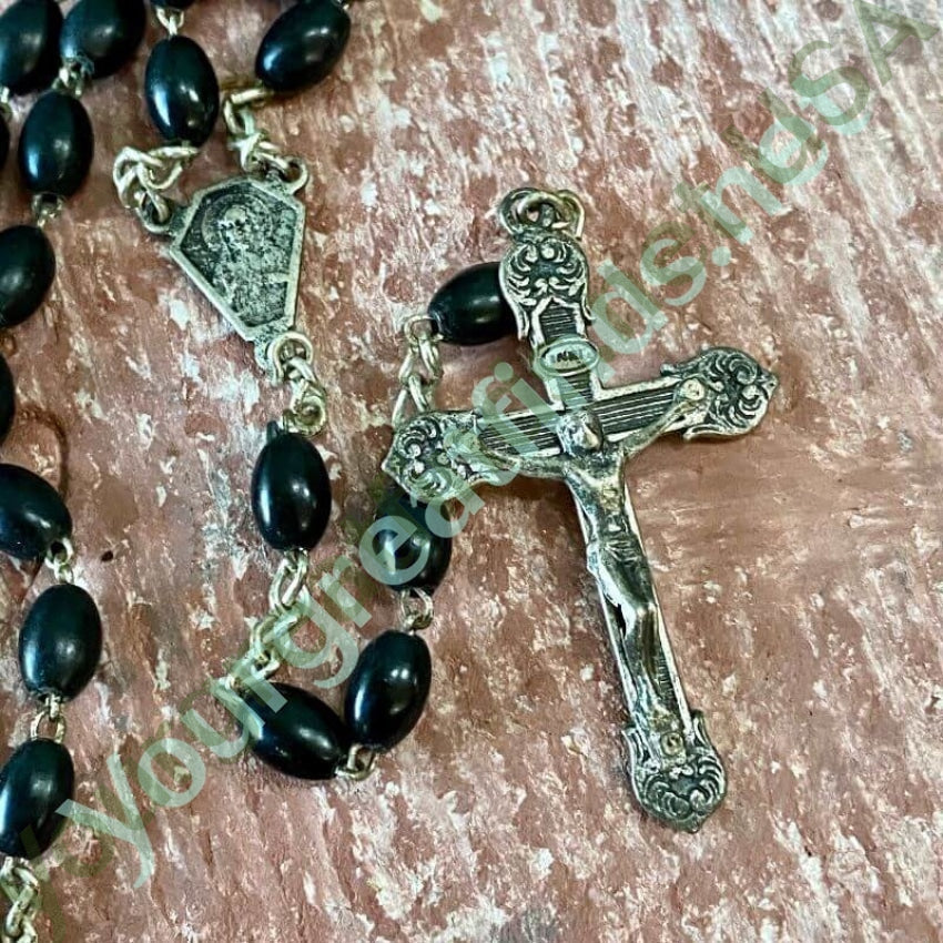 Vintage Italian Rosary with Black Beads Yourgreatfinds