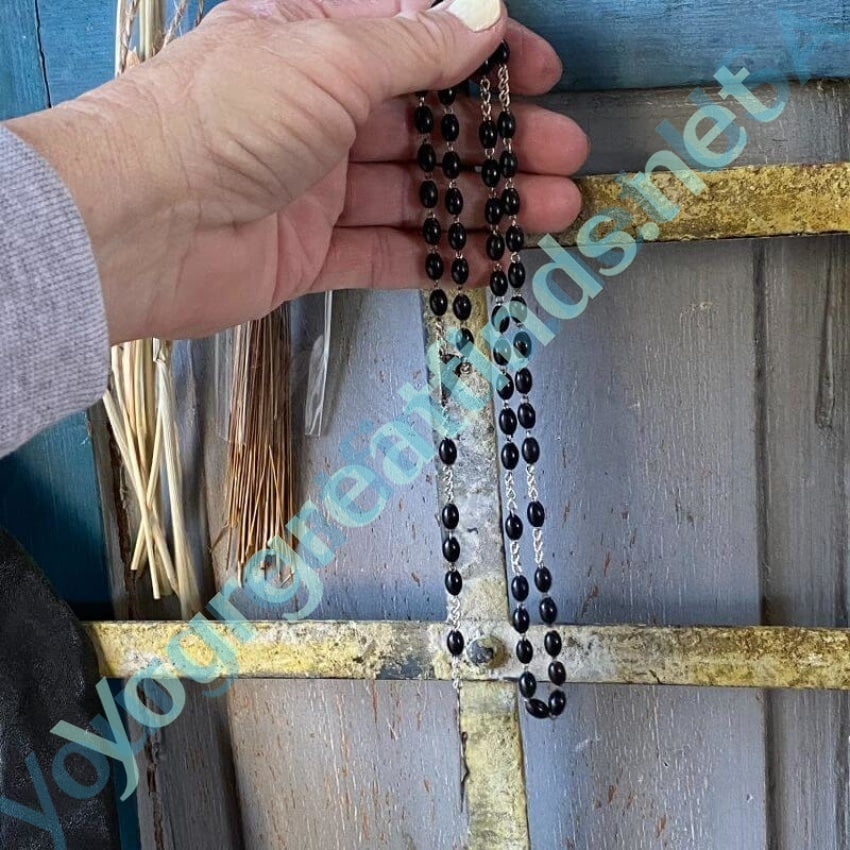 Vintage Italian Rosary with Black Beads Yourgreatfinds
