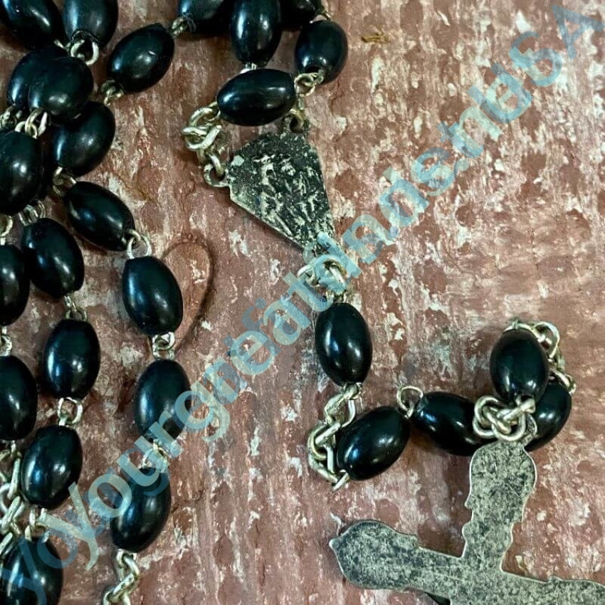 Vintage Italian Rosary with Black Beads Yourgreatfinds