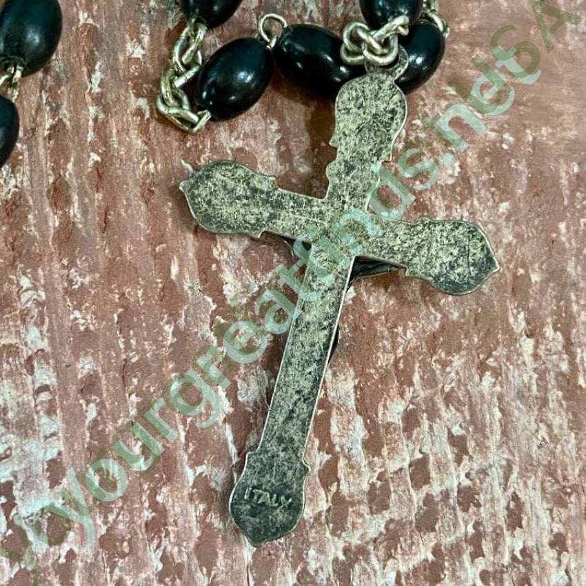 Vintage Italian Rosary with Black Beads Yourgreatfinds