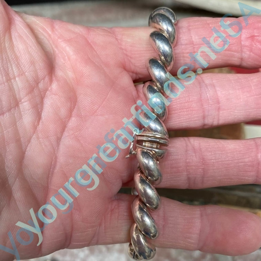Vintage Italian Sterling Silver Twisty Link Bracelet Yourgreatfinds