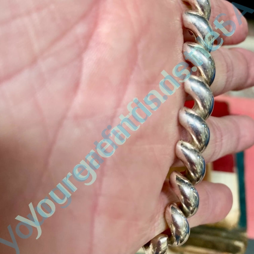 Vintage Italian Sterling Silver Twisty Link Bracelet Yourgreatfinds