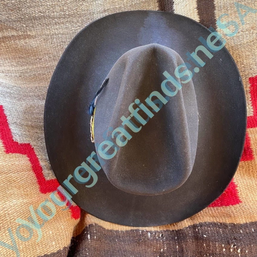 Vintage John Stetson Dark Brown 3X Beaver Cattleman Hat Yourgreatfinds