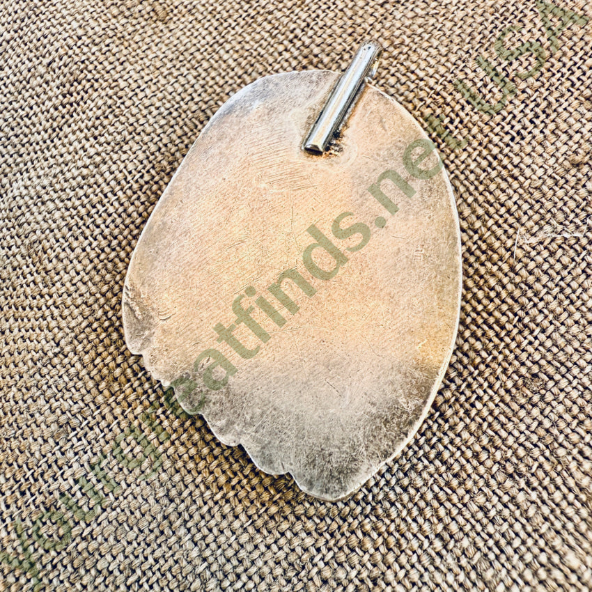 Vintage Large Navajo Sterling Silver & Spider Web Turquoise Pendant pendant