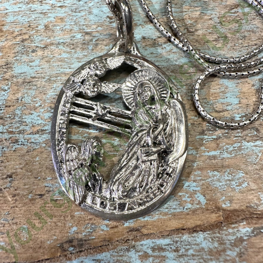 Vintage Large Sterling Silver Devotional Necklace