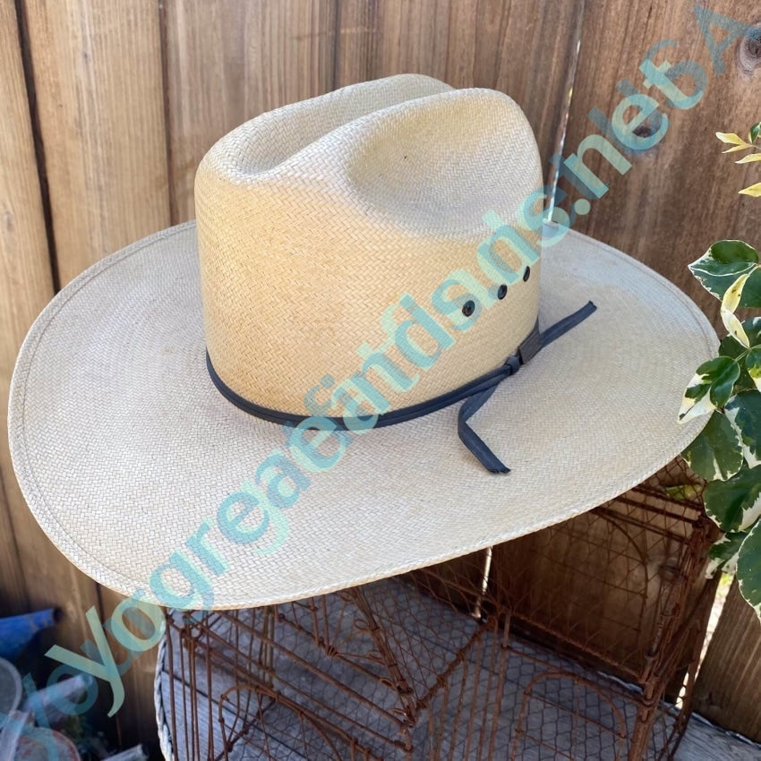 Vintage Larry Mahan Straw Western Summer Cowboy Cowgirl 7 Yourgreatfinds