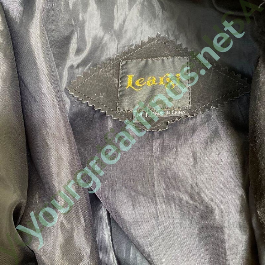 Vintage Learsi Black Suede Leather Jacket with Fringe Details Yourgreatfinds