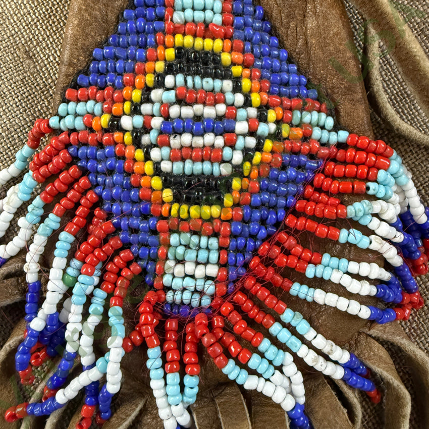 Vintage Leather Native American Beaded Cross Medicine Bag medicine bag