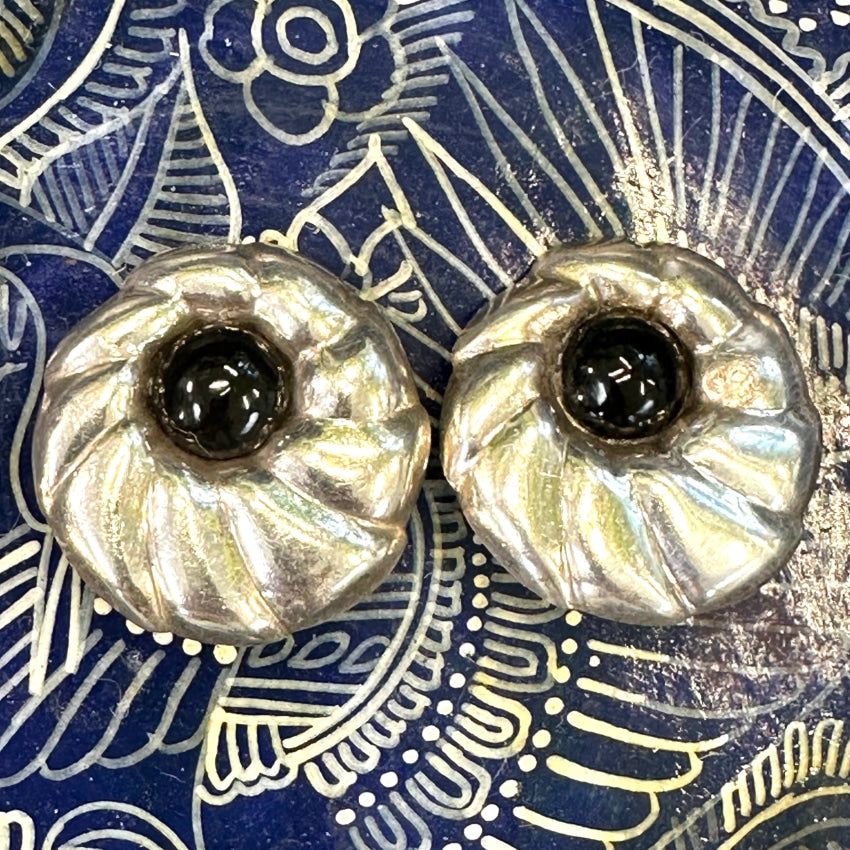 Vintage Los Ballesteros Sterling Silver Clip On Earrings