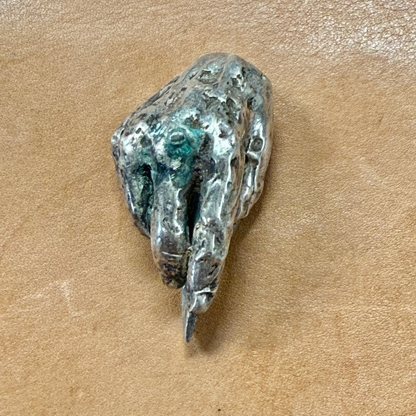 Vintage Lost Wax Cast Sterling Silver Sculptors Artist Hand Pendant necklace