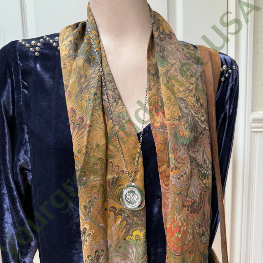 Vintage Lucite St. Christopher Protective Necklace Lumberjack Necklace