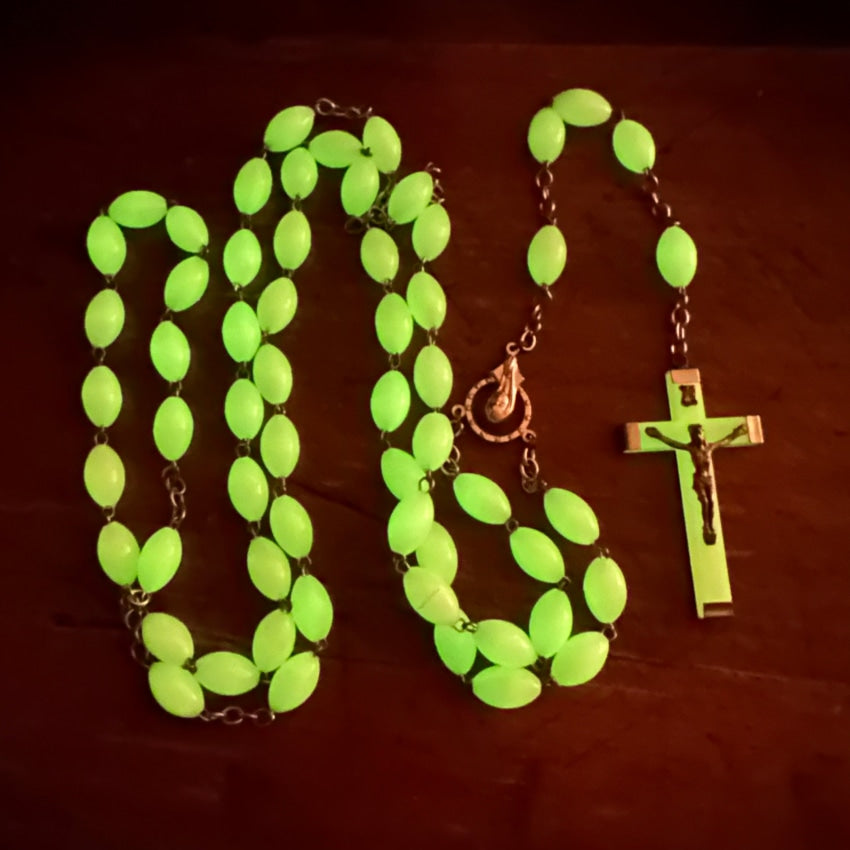 Vintage Luminous Glow In The Dark Rosary