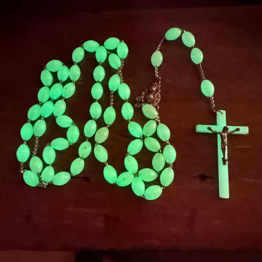 Vintage Luminous Glow In The Dark Rosary