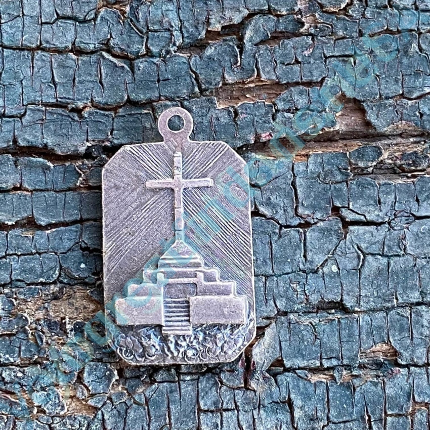 Vintage Medugorje Catholic Silver Devotional Metal Pendant Yourgreatfinds