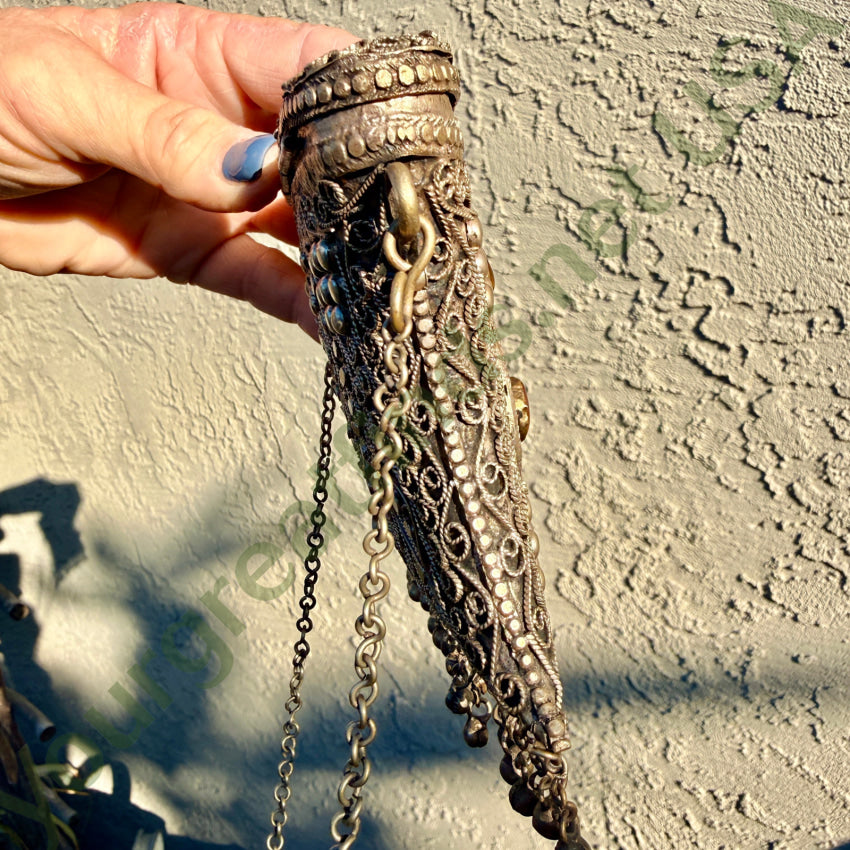 Vintage Metal & Agate Sajai Crossbody Purse Bag purse