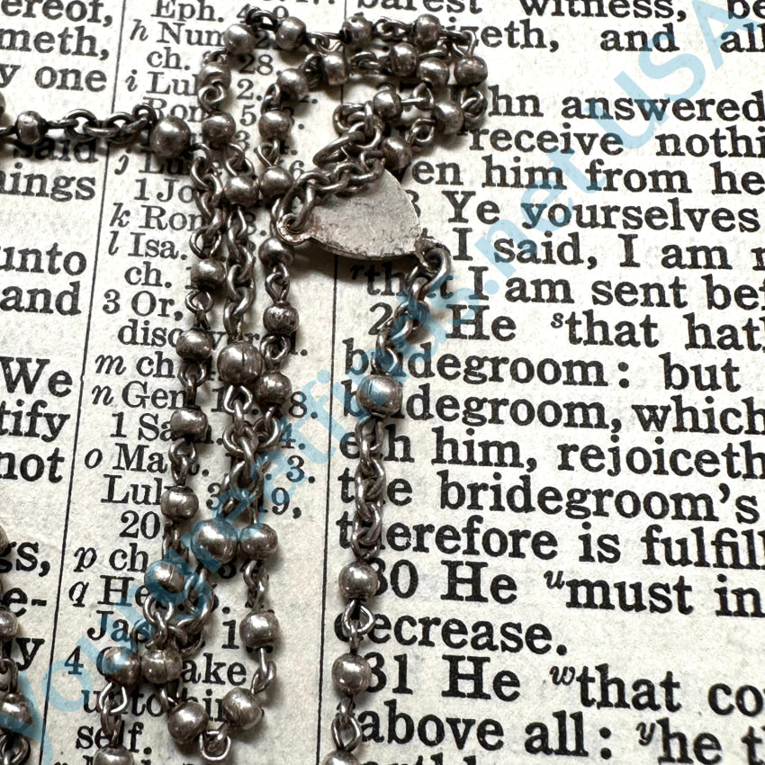 Vintage Mexican Alpaca Silver Bible Rosary Case Pendant Rosary Pendant