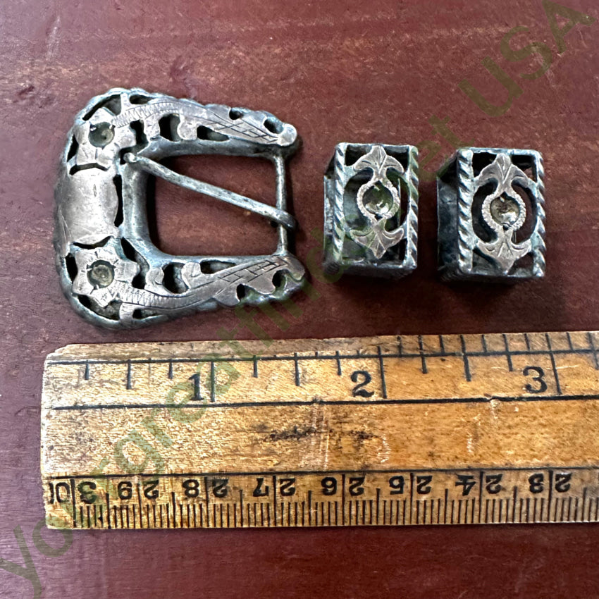 Vintage Mexican Ranger Buckle Set Belt Buckle Tips