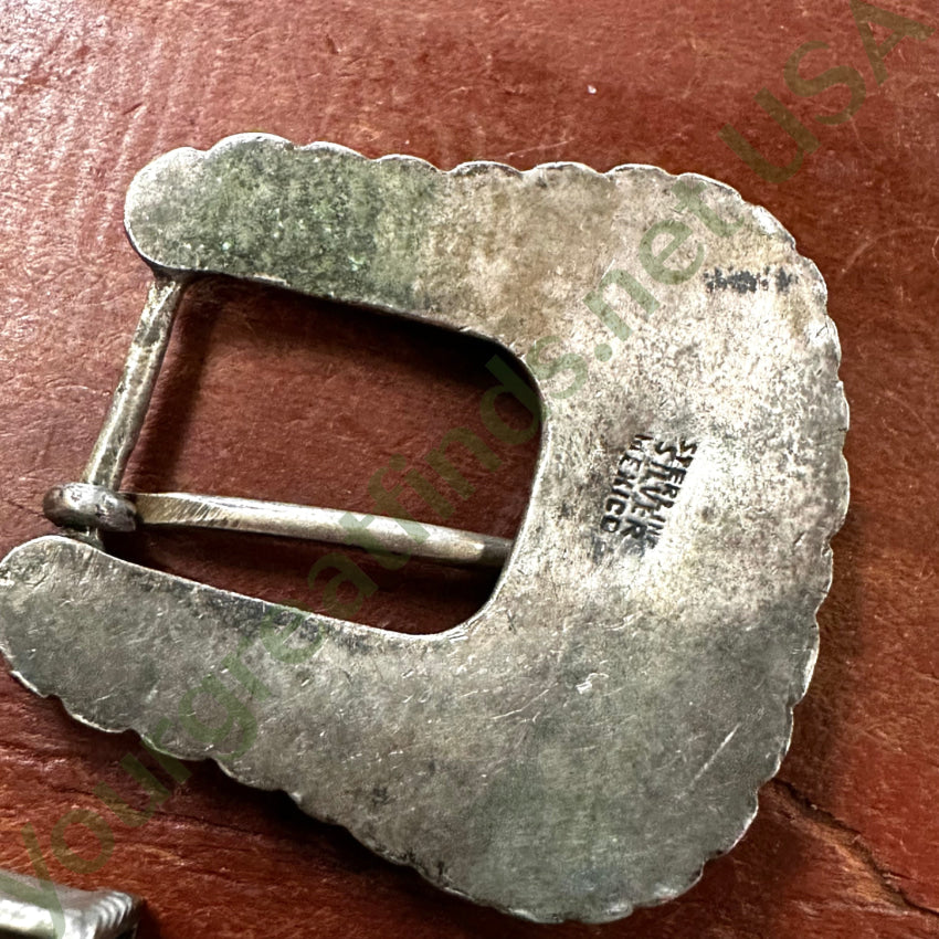 Vintage Mexican Ranger Buckle Set Belt Buckle Tips