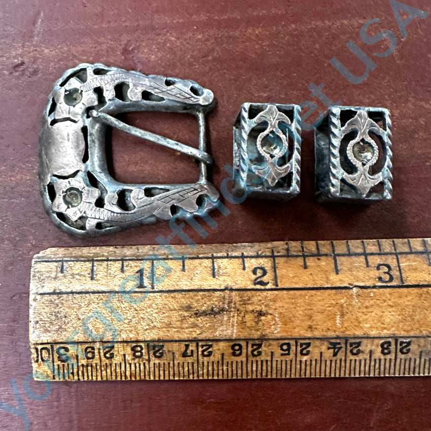 Vintage Mexican Ranger Buckle Set Belt Buckle Tips