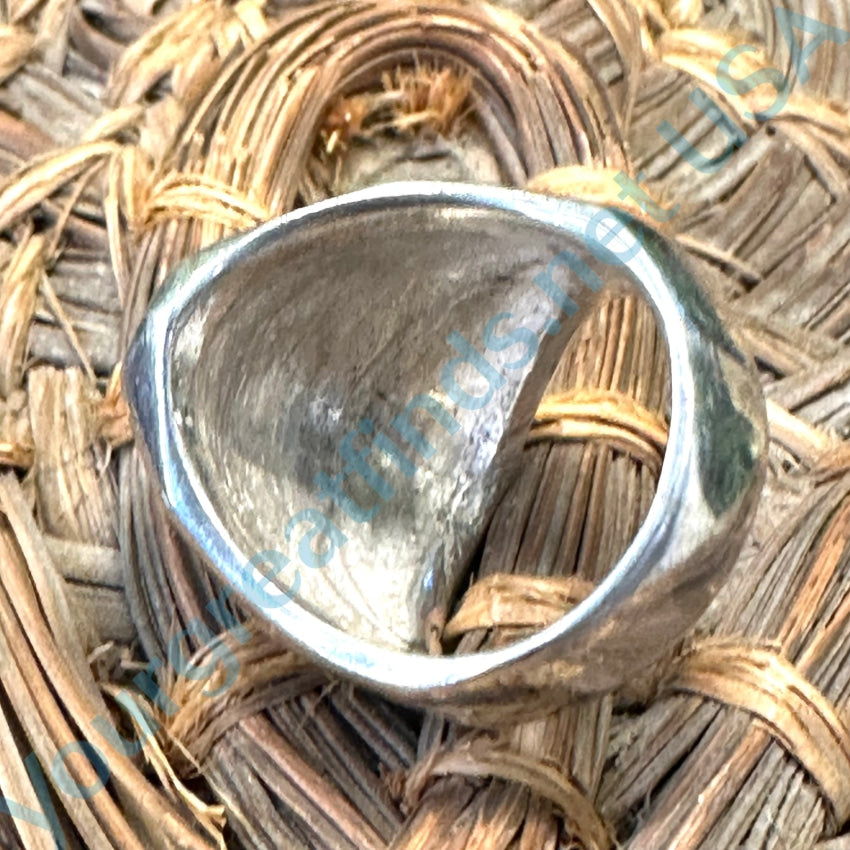 Vintage Mexican Solid Sterling Silver Dome Ring Size 5