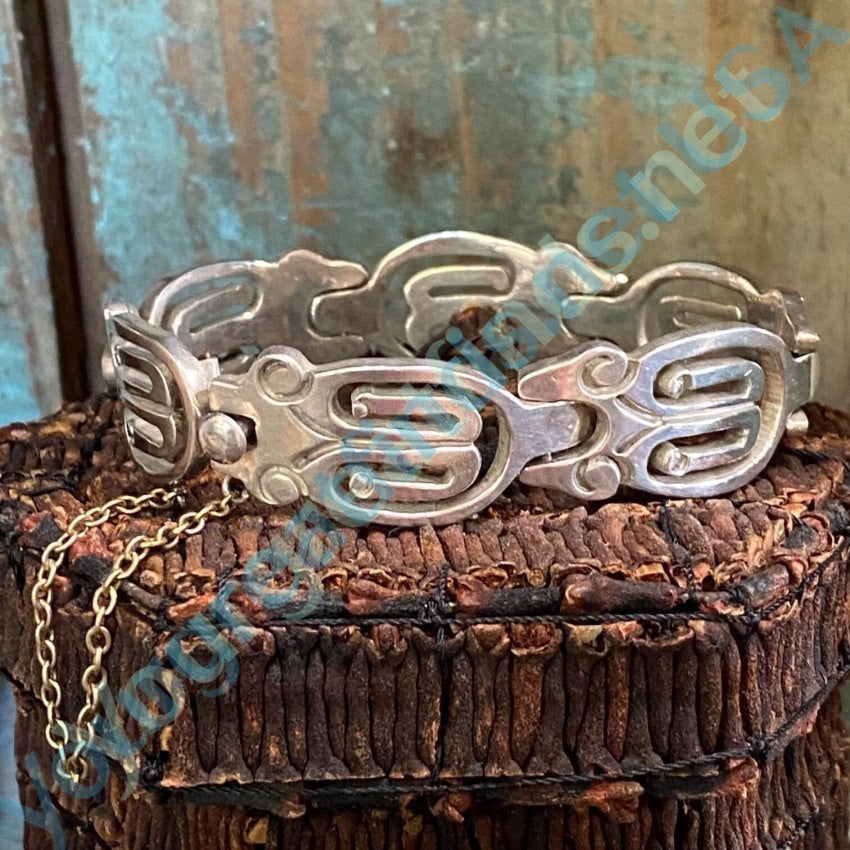Vintage Mexican Solid Sterling Silver Panel Bracelet Taxco Yourgreatfinds