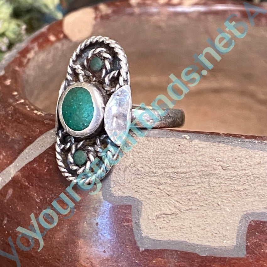 Vintage Mexican Southwestern Sterling Silver Turquoise Ring 5 Yourgreatfinds