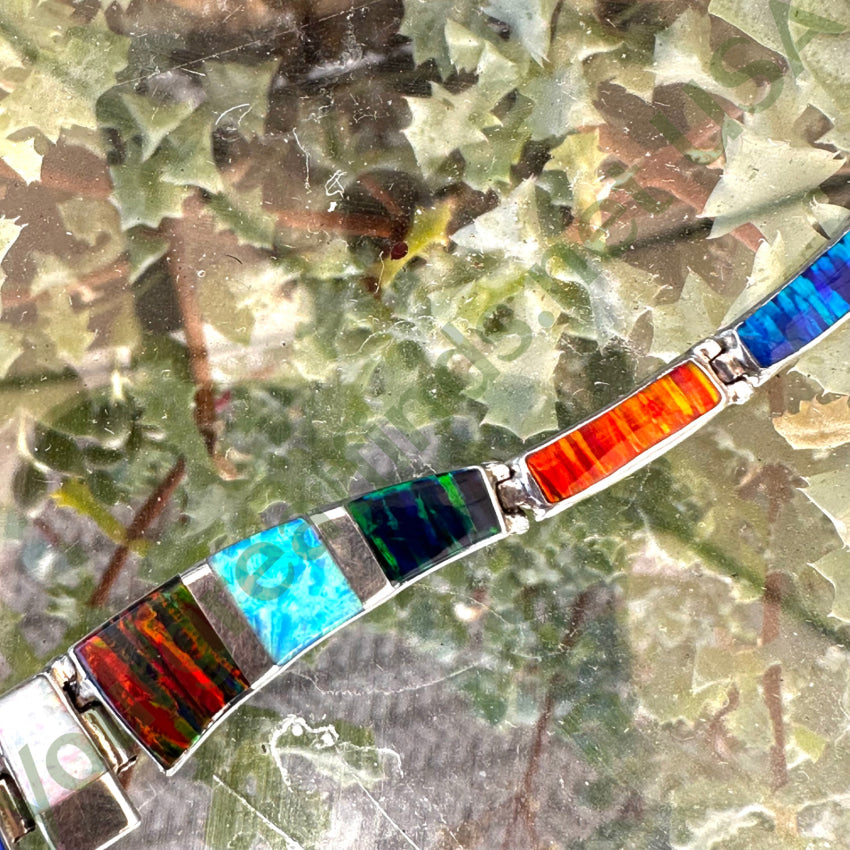 Vintage Mexican Sterling Silver 950 Fine & Opal Necklace Necklace