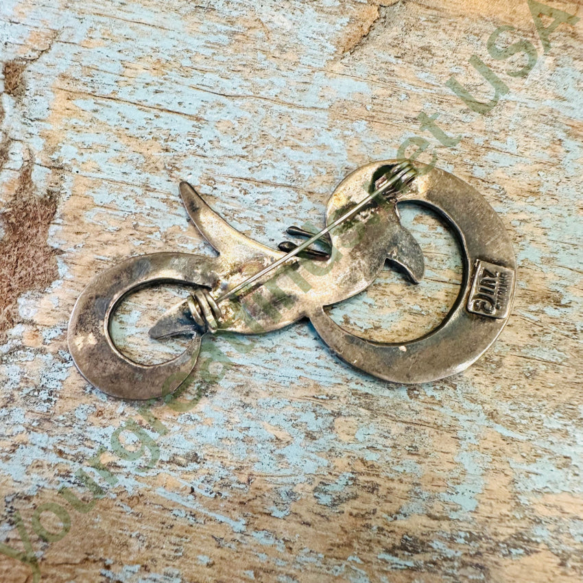 Vintage Mexican Sterling Silver Abalone Swan Pin