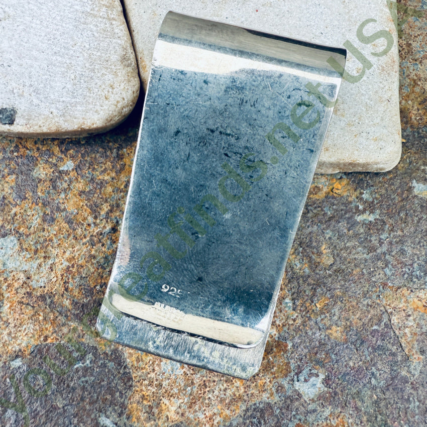 Vintage Mexican Sterling Silver & Alpaca Mosaic Money Clip money clip