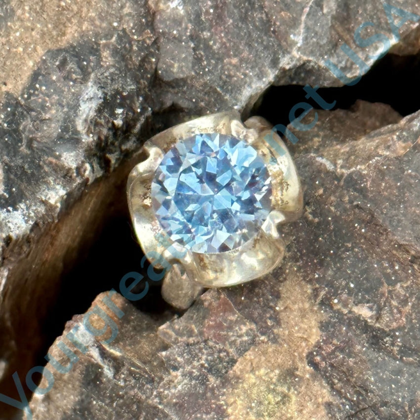 Vintage Mexican Sterling Silver Blue Topaz Ring 5.5