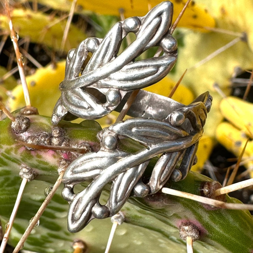 Vintage Mexican Sterling Silver Bypass Ring 1960S