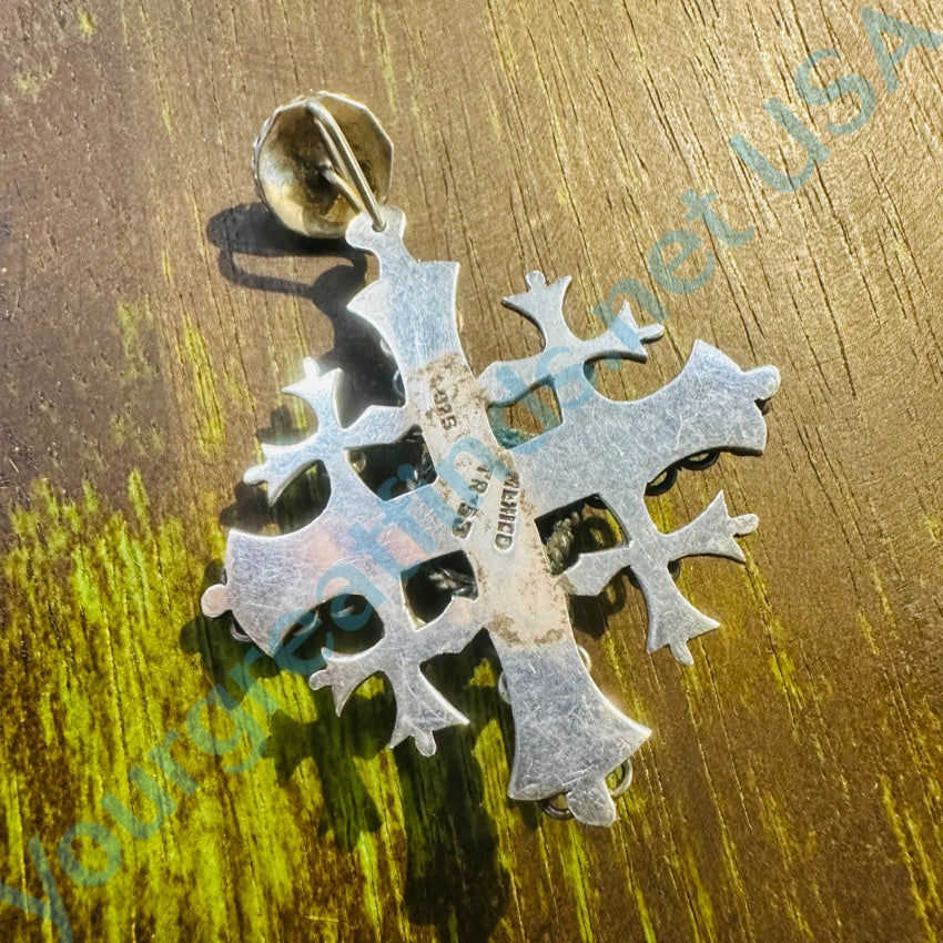 Vintage Mexican Sterling Silver Cannetille Cross Pendant