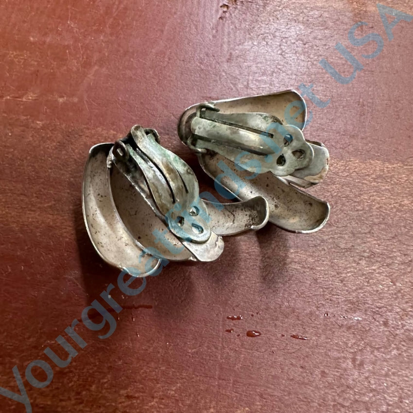 Vintage Mexican Sterling Silver Clip Earrings