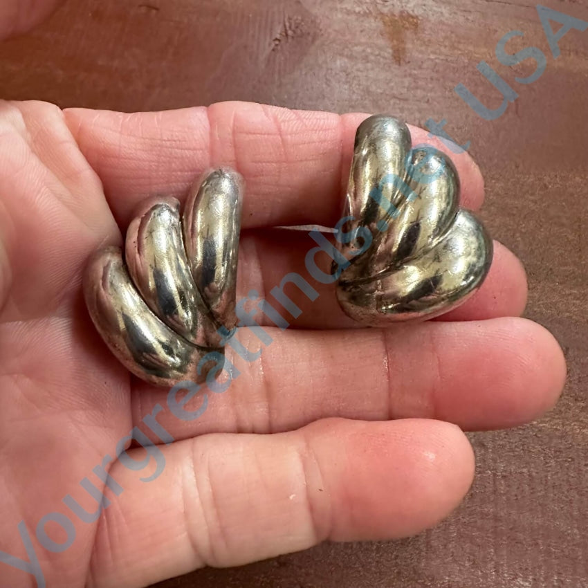 Vintage Mexican Sterling Silver Clip Earrings