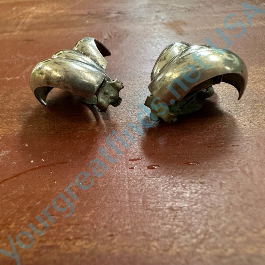 Vintage Mexican Sterling Silver Clip Earrings